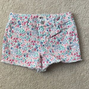 Girls Floral Jean Shorts